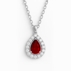 White Gold Diamond Prestige Red Necklace
