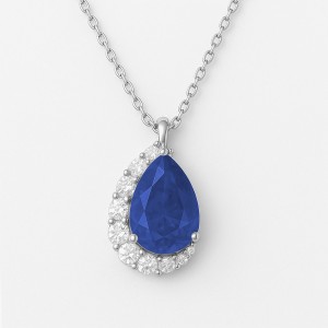 White Gold Radiance blue Necklace