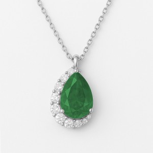 White Gold Radiance green Necklace