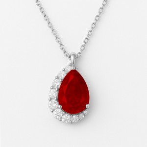White Gold Radiance Red Necklace