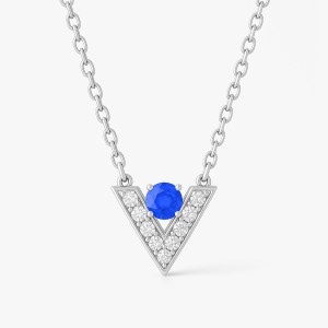White Gold Diamond Allure Blue Necklace