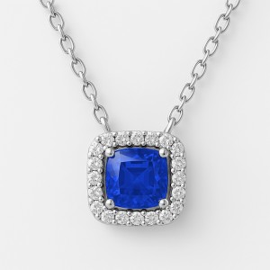 White Gold Diamond Elegance blue Necklace