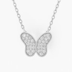 White Gold Diamond Butterfly Necklace