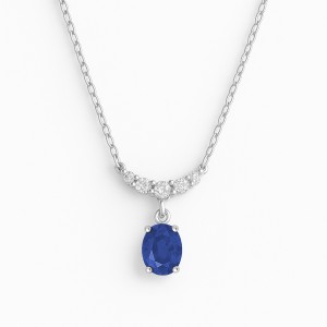 White Gold Diamond Prestige Blue Necklace