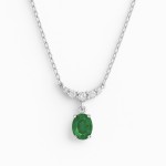 White Gold Diamond Prestige Green Necklace