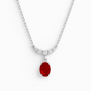 White Gold Diamond Prestige Red Necklace