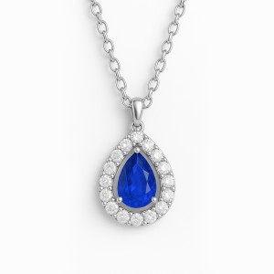 White Gold Diamond Prestige blue Necklace
