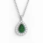 White Gold Diamond Prestige Green Necklace