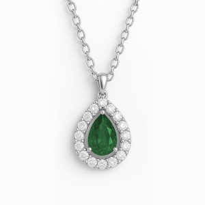 White Gold Diamond Prestige Green Necklace