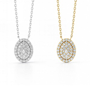 Oval Diamond Glow White Gold Necklace