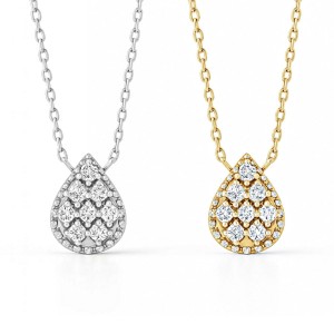 Diamond Dewdrop White Gold Necklace