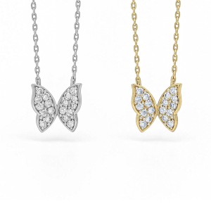 Butterfly Bliss White Gold Necklace