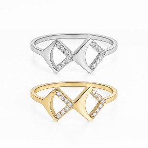 Radiant Geometry Diamond Ring