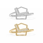 Geometric Frame Diamond Ring