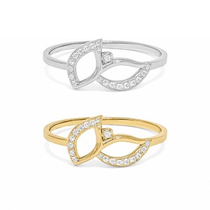 Diamond Leaf Harmony Ring