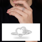 Butterfly Heart Diamond Ring