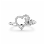 Butterfly Heart Diamond Ring