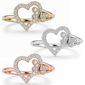 Butterfly Heart Diamond Ring