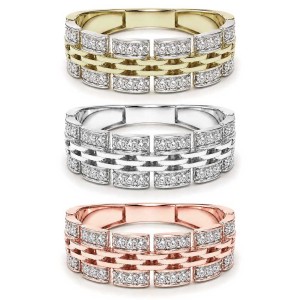 Architectural Diamond Link Ring