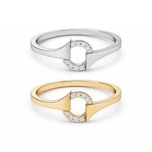 Circle Arrow Diamond Ring
