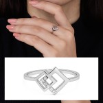 Interlocking Squares Diamond Ring