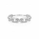 Modern Link Diamond Ring