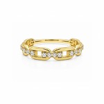Modern Link Diamond Ring