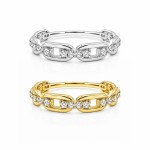 Modern Link Diamond Ring