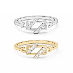 Geometric Harmony Diamond Ring