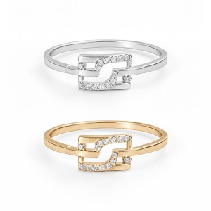 Geo Link Diamond Ring