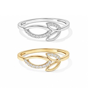Leaf Whisper Diamond Ring