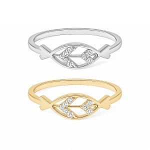 Diamond Leaf Whisper Ring