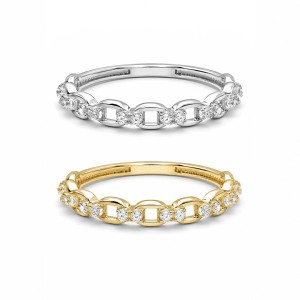 Oval Link Diamond Ring