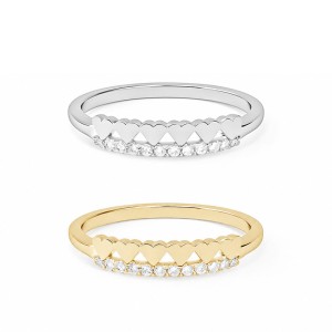 Hearts Row Diamond Ring