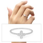 Diamond Clover Bloom Ring