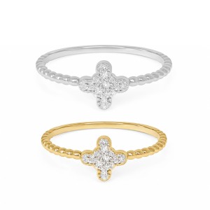 Diamond Clover Bloom Ring