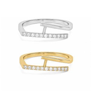 Diamond Bar Twist Ring