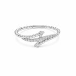 Beaded Crisscross Diamond Ring