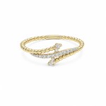Beaded Crisscross Diamond Ring