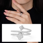 Twin Clover Diamond Ring