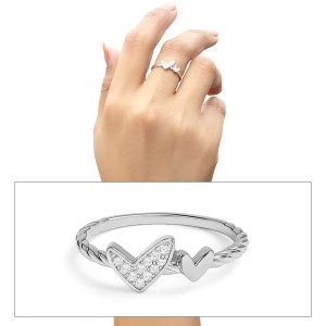 Twin Hearts Diamond Ring