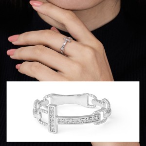 Linked Bar Diamond Ring