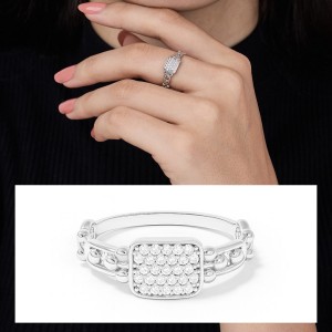 Pavé Elegance Diamond Ring
