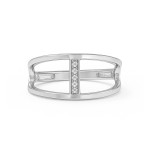 Modern Grid Diamond Ring