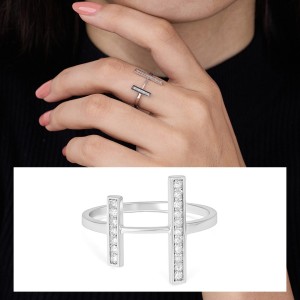 Twin Bars Diamond Ring