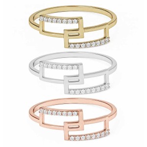 Modern Harmony Diamond Ring