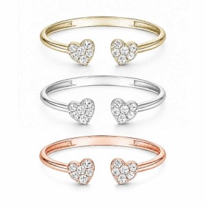 Twin Hearts Diamond Ring