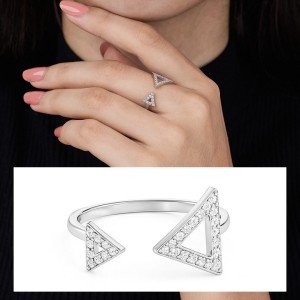 Twin Triad Diamond Ring