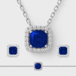 White Gold Diamond Elegance Set Blue