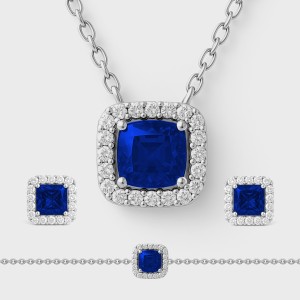 White Gold Diamond Elegance Set Blue